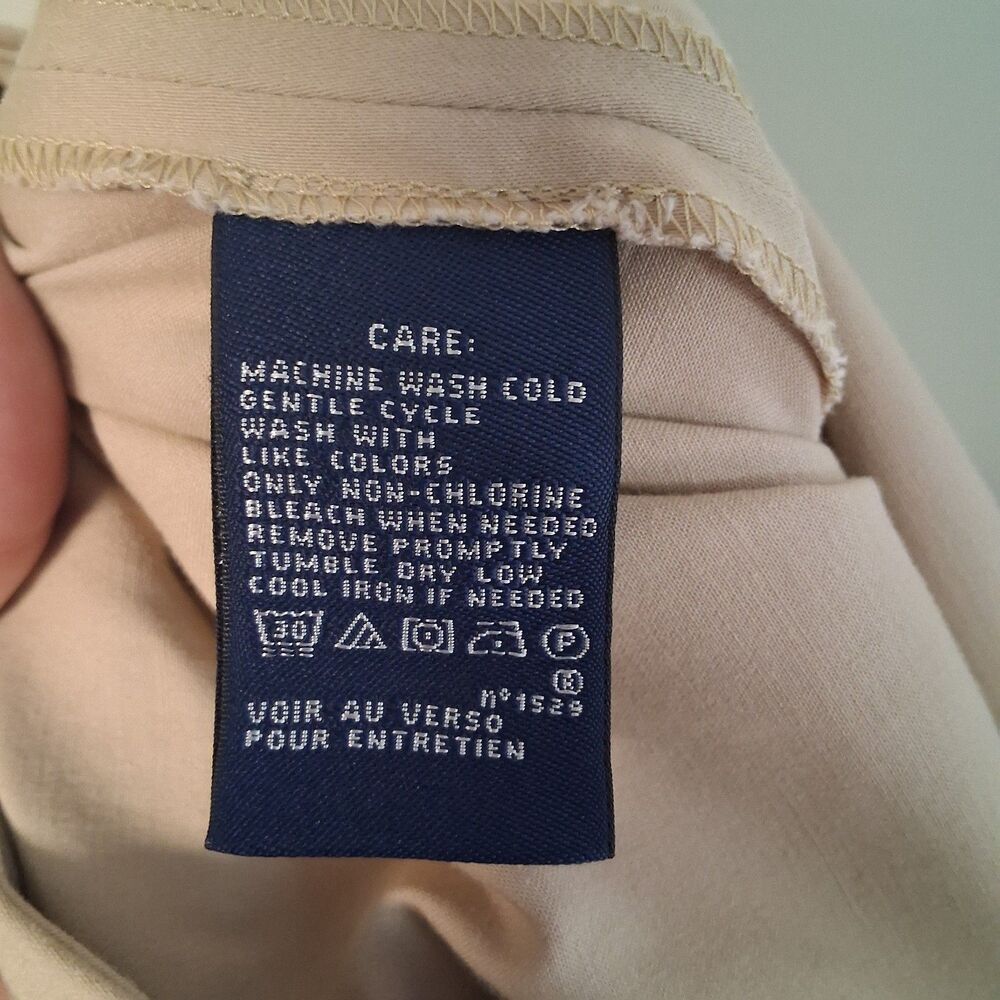 Ralph Lauren Sport Slim Fit Mid-Rise Khaki Chino Trousers Size 8 Minimalist - Picture 11 of 12
